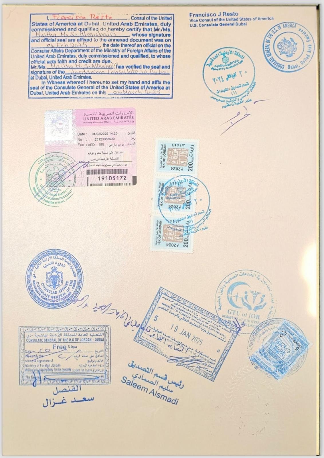 U.S. Consulate & Ministry of Foreign Affairs Authentication